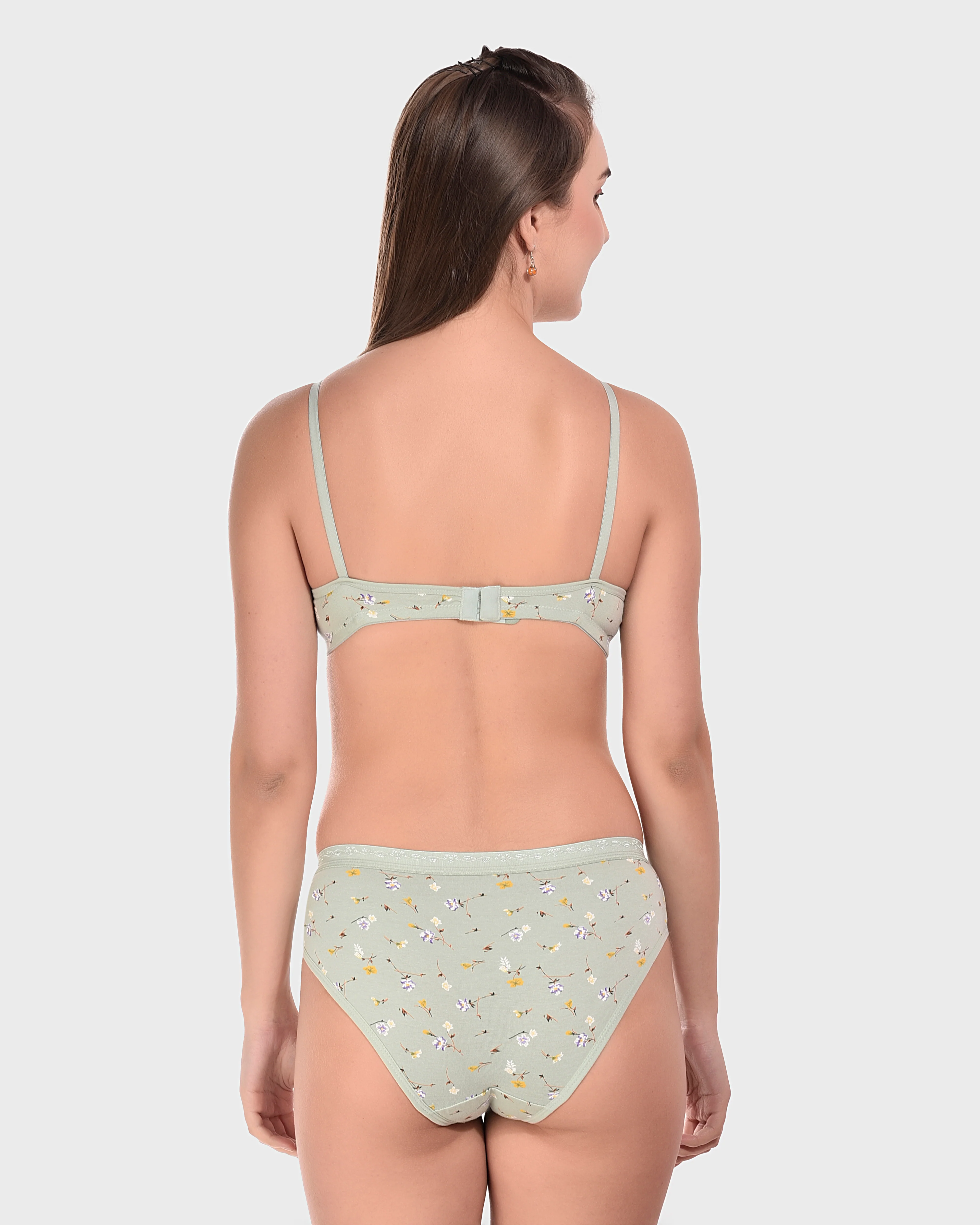 Bruchi Club Green Floral Bra Panty Set - Image 3
