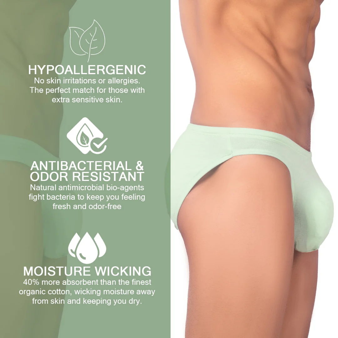 Men’s Briefs – Sea Green Micro Modal | Soft, Breathable & Supportive - Image 3