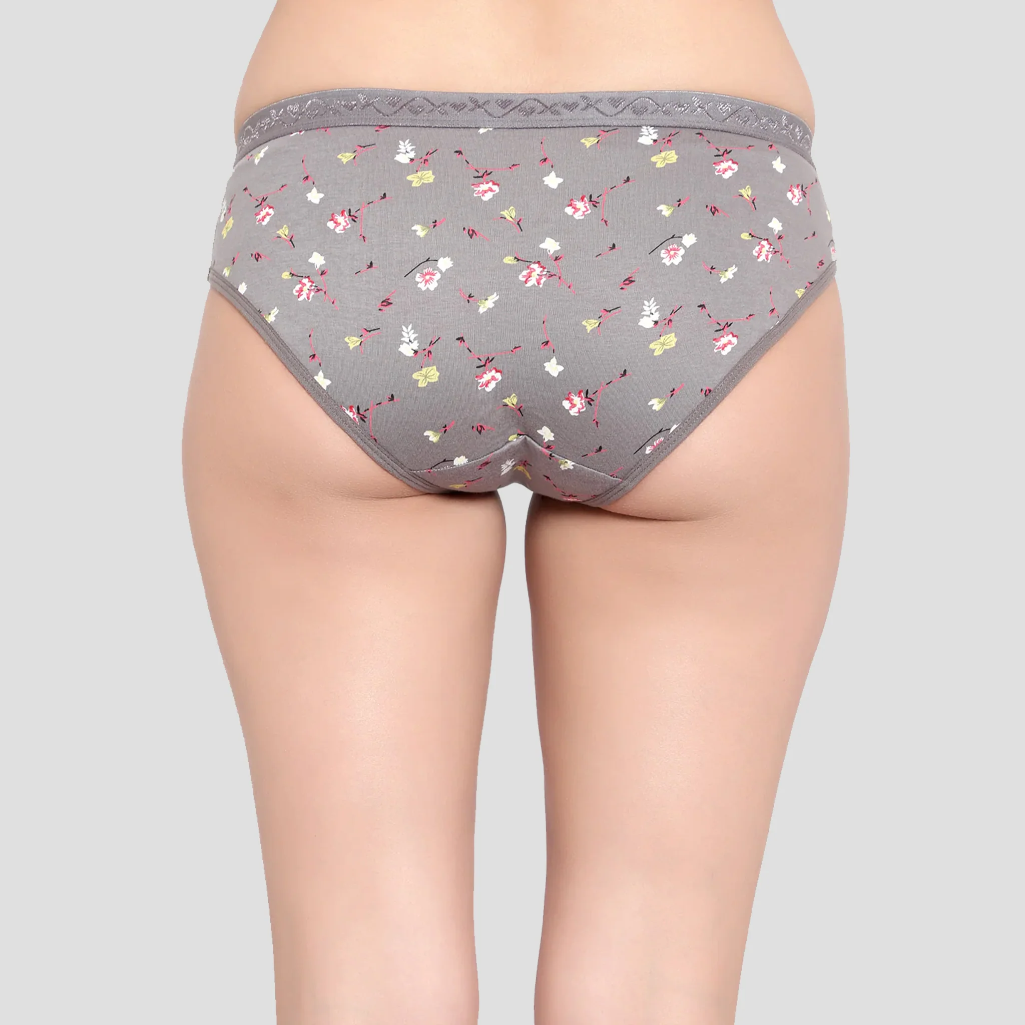 Bruchi Club Women Pack of 3 Multicoloured Floral Printed Cotton Low Waist Bikini Panty - Image 3