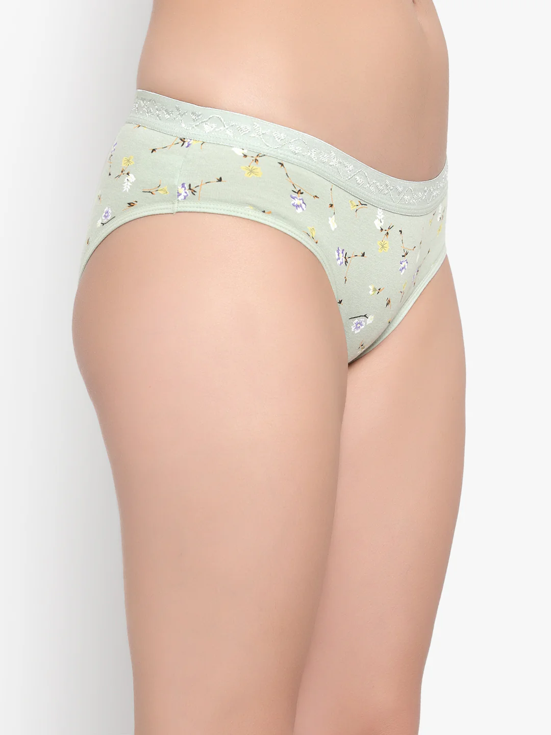Bruchi Club Women Persian Green Floral Printed Cotton Low Waist Hipster Panty - Image 3