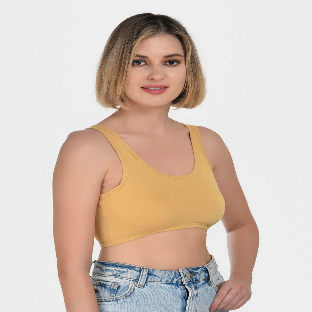 Cannyfit Sandalwood Cotton Elastance Wire-Free, Non-Padded Comfort Fit Sports Bra for women - Image 4