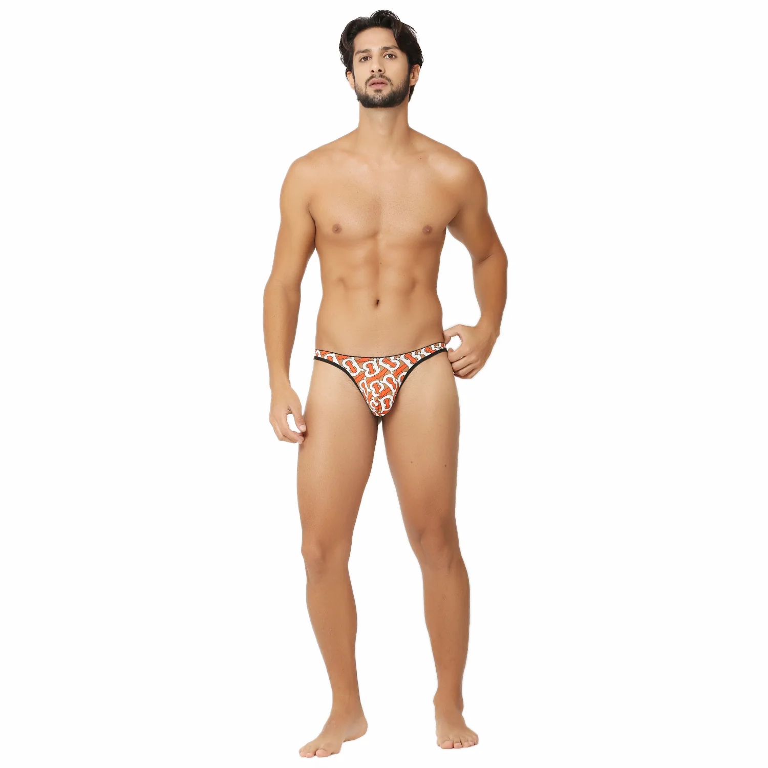 Foxy Orange Printed Thong Men ₹349 | Micro Modal Comfort 3D Pouch - Image 5