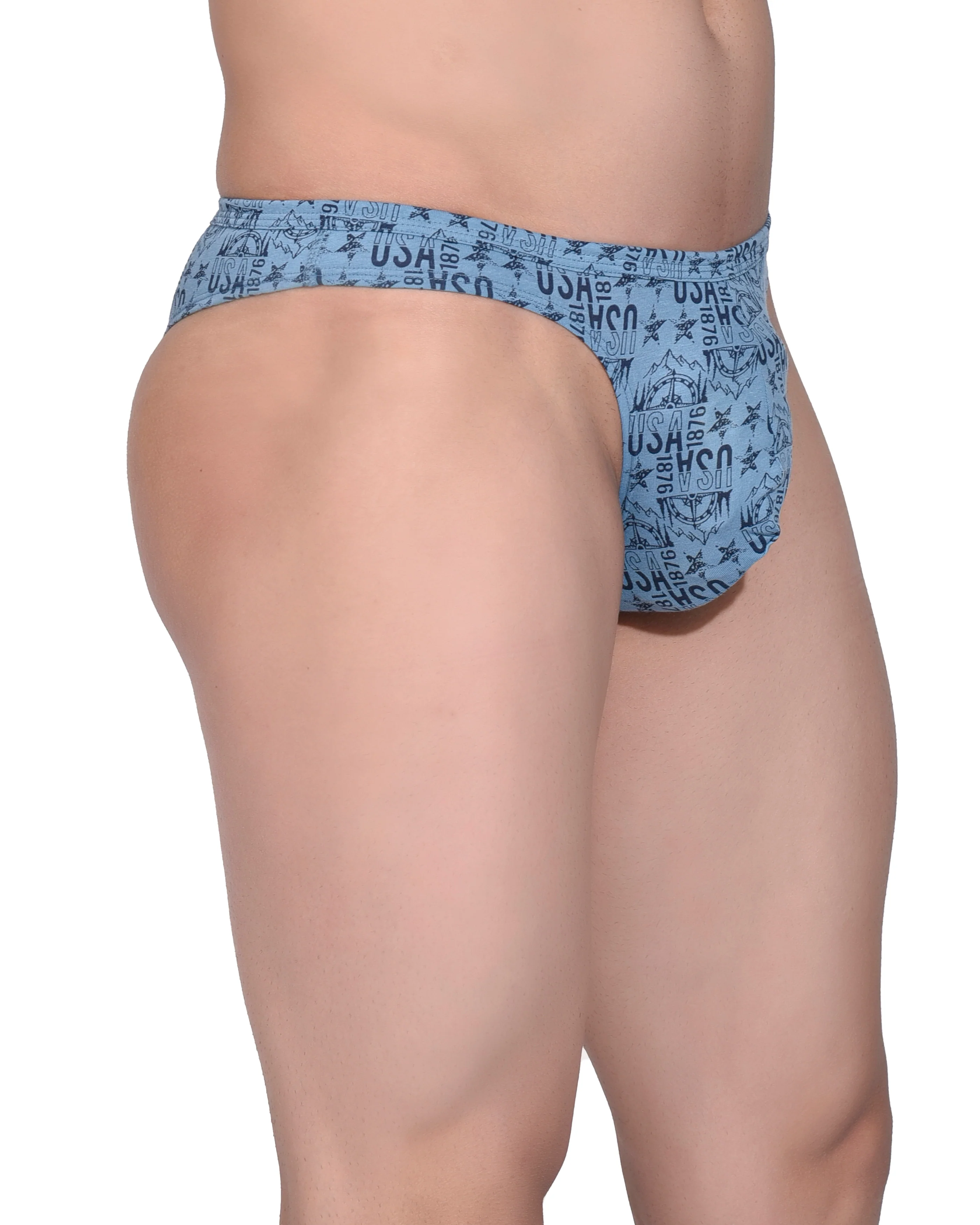 Men’s Blue Printed Cheekini Brief – Minimal Design, Soft Support & Everyday Comfort - Image 3