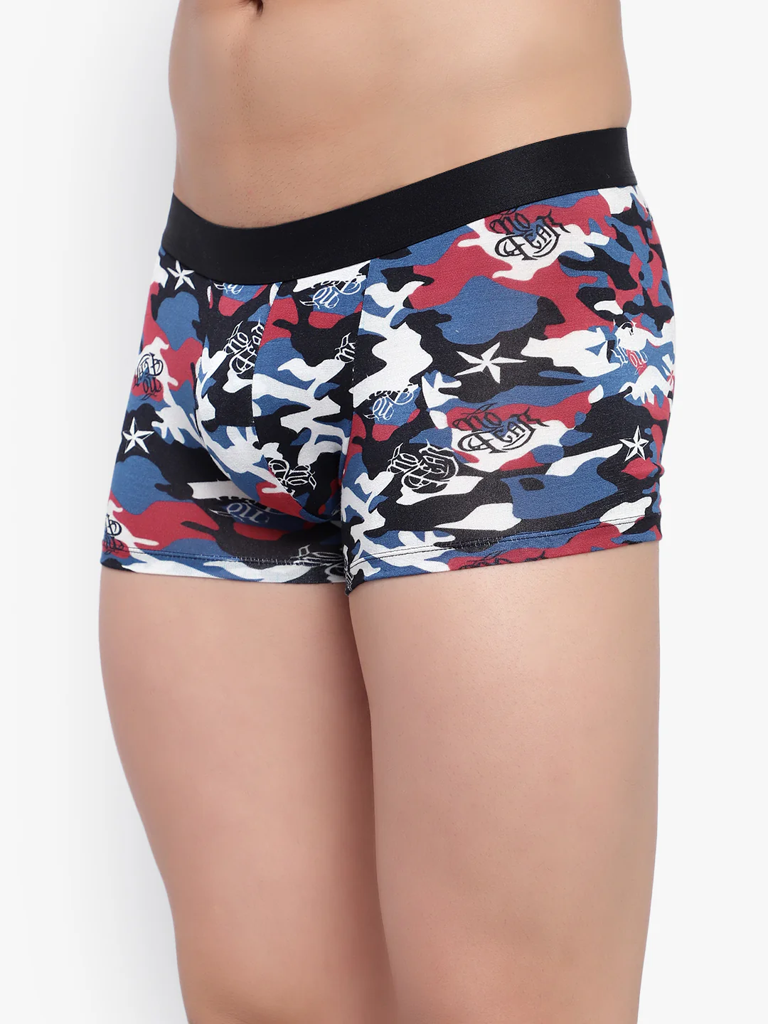 Men's Blue Black camouflage Modal Trunks Men Underwear - No Ride Up - Image 3